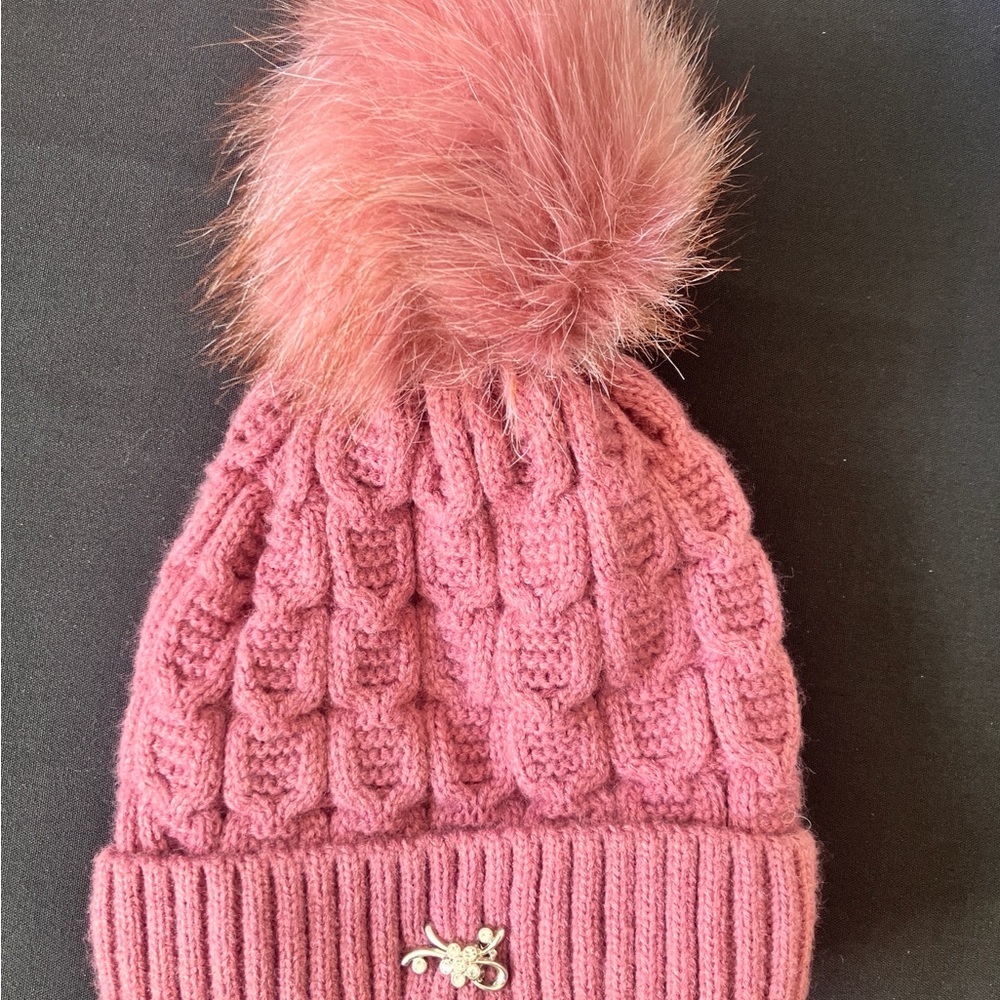 Cozy Pink Knit Pom-Pom Beanie for Kids